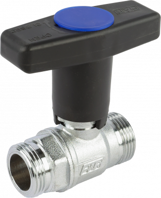 Кран шаровой FAR 3/4", НР, черн. высокая ручка, хром